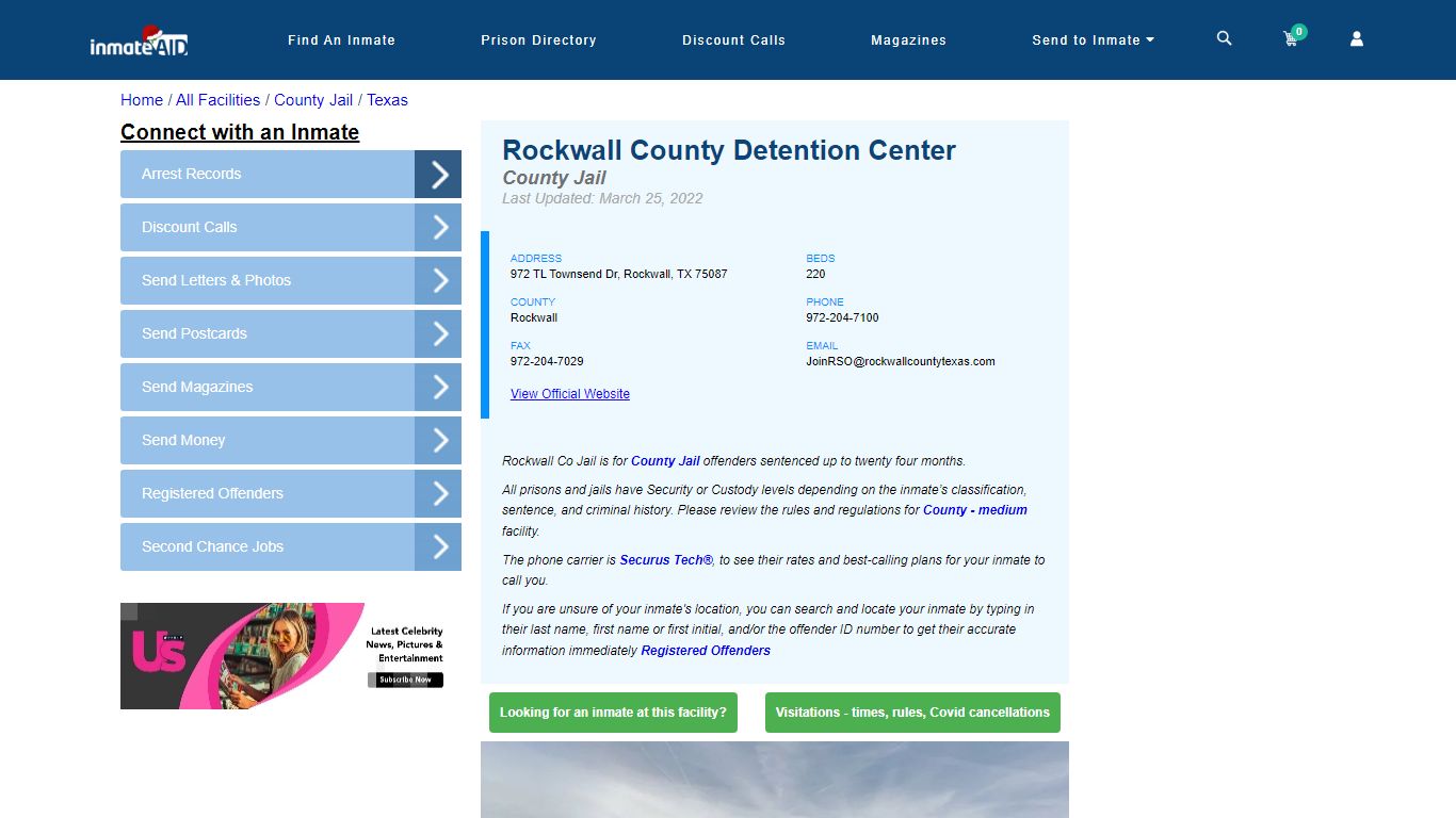 Rockwall County Detention Center - Inmate Locator - Rockwall, TX