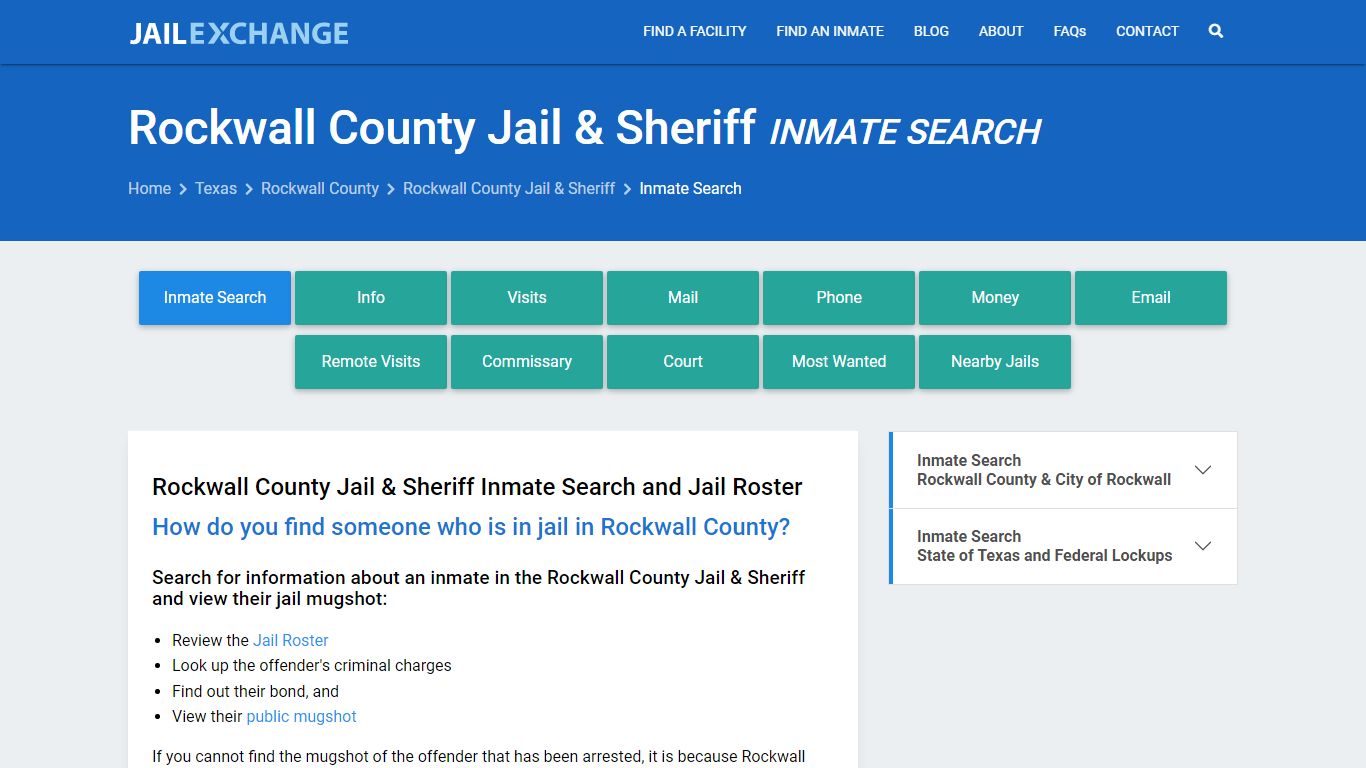 Inmate Search: Roster & Mugshots - Rockwall County Jail & Sheriff, TX